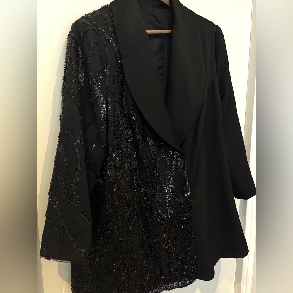 Black Sequin Embellished Jacket